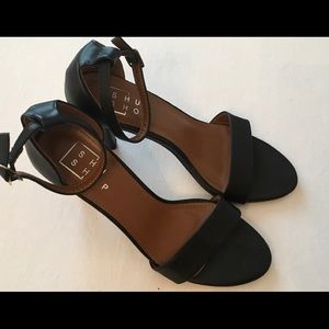 Black Ankle Wrap Heels